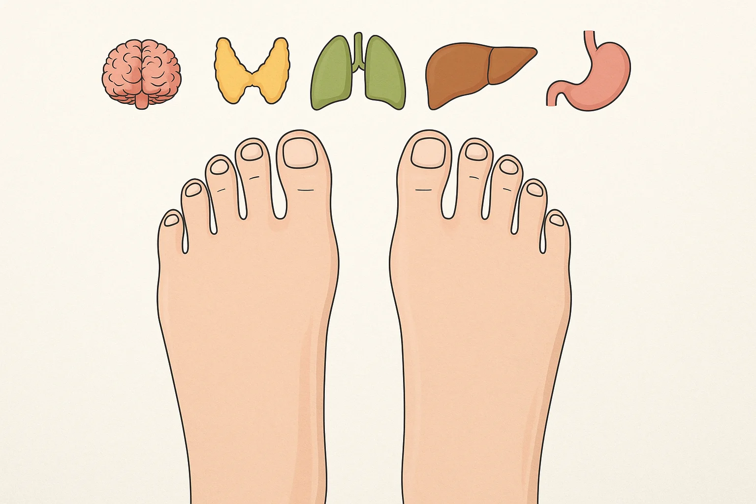 What Organ Does each Toe Connect to?