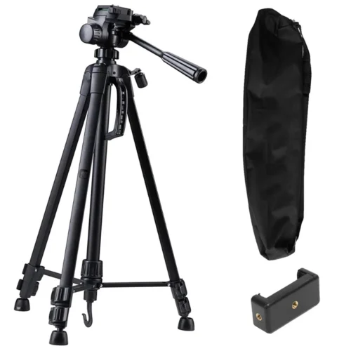 Portable Aluminum 3366 Tripod Universal Lightweight with Mobile Phone Holder